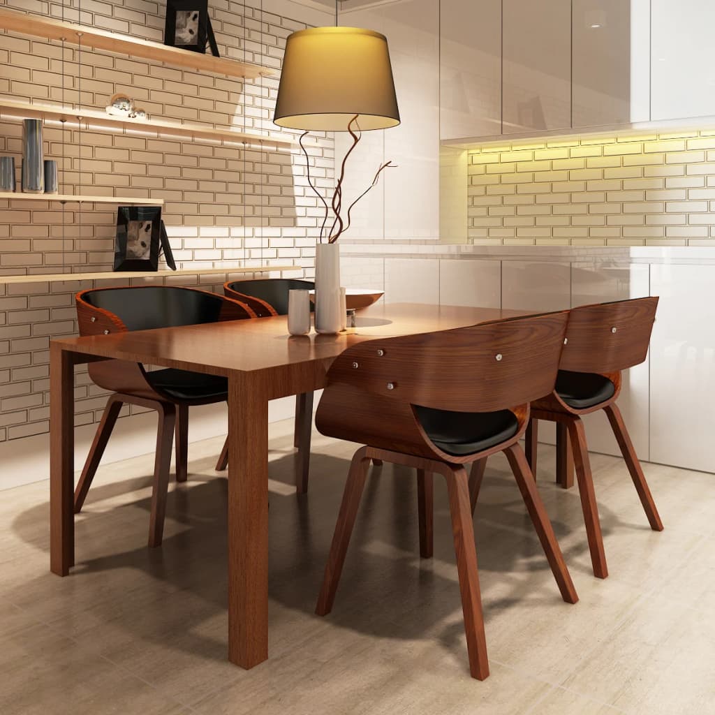vidaXL Dining Chair Bentwood and Faux Leather