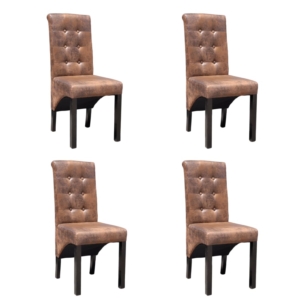 vidaXL Eetkamerstoelen 2 st kunstleer bruin