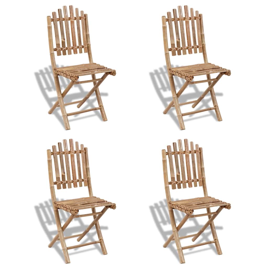 vidaXL Tuinstoelen inklapbaar 4 st bamboe
