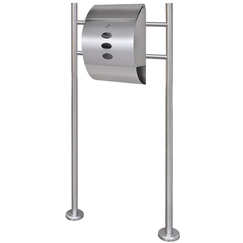 Letterbox on stainless steel stand