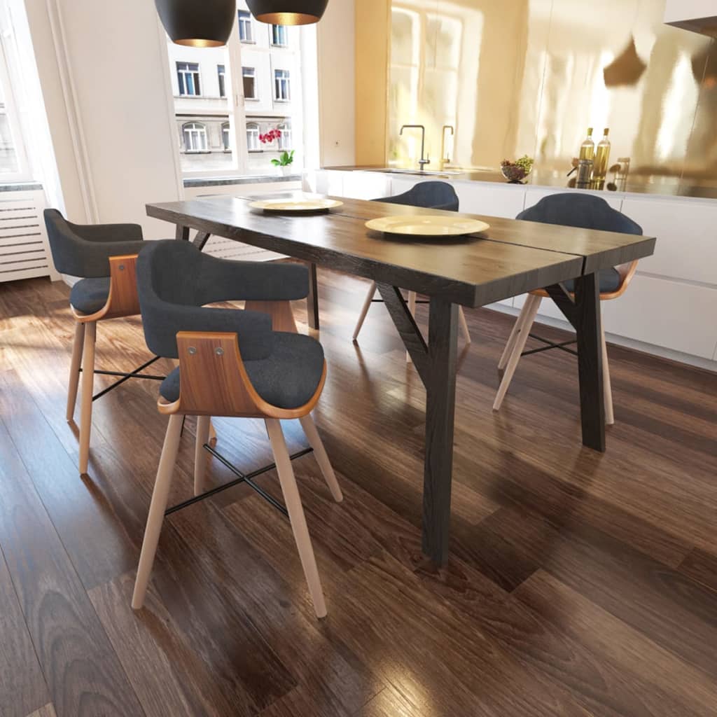 vidaXL Dining Chairs 2 pcs Bent Wood and Fabric Dark Grey