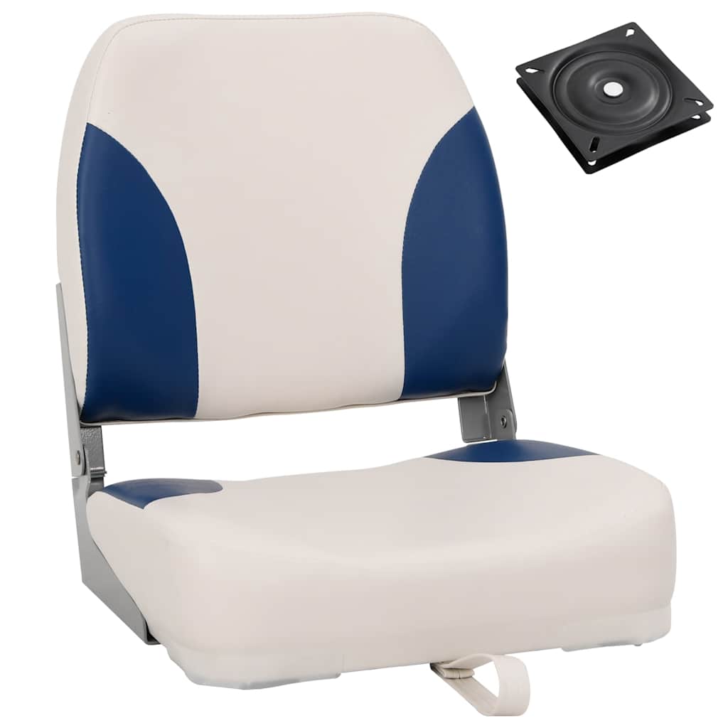 vidaXL Boat Seats 2 pcs Foldable Backrest 41x36x48 cm Blue White