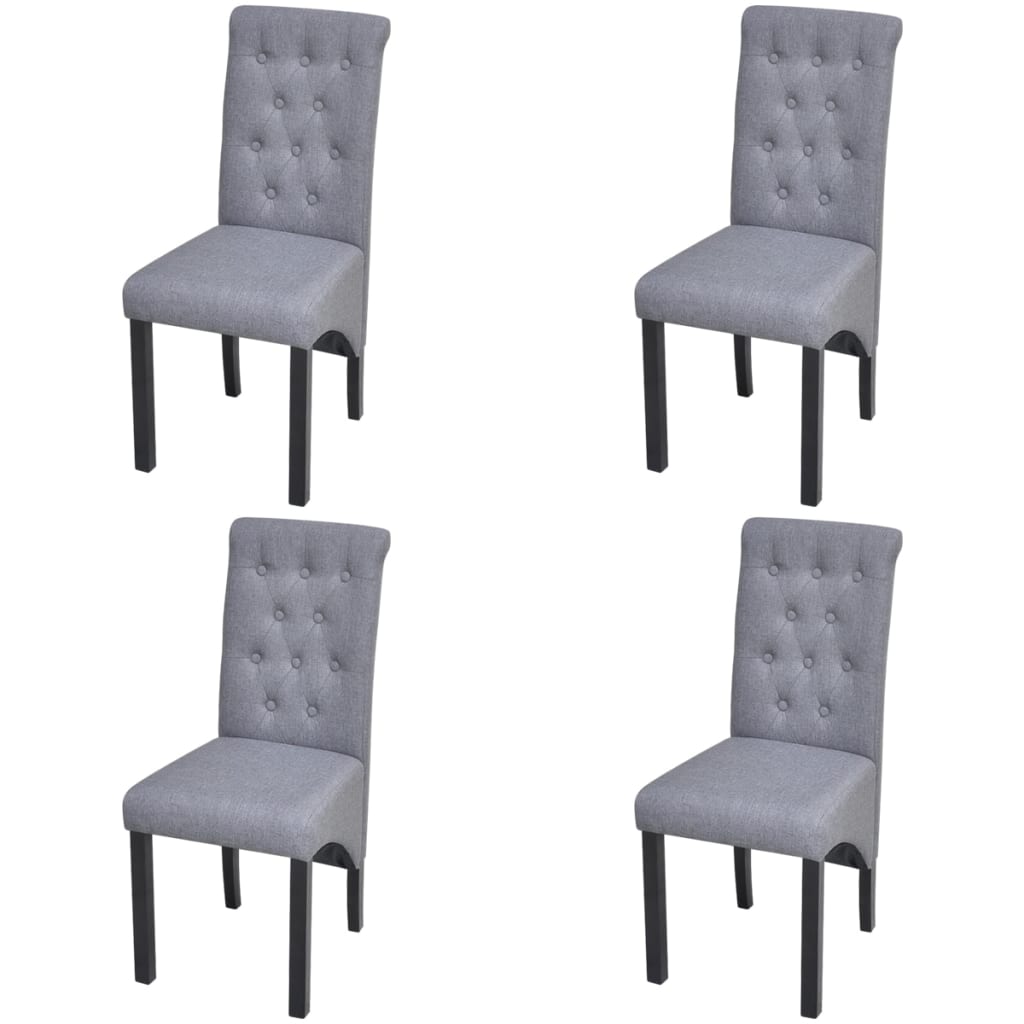 vidaXL Dining Chairs 2 pcs fabric light grey