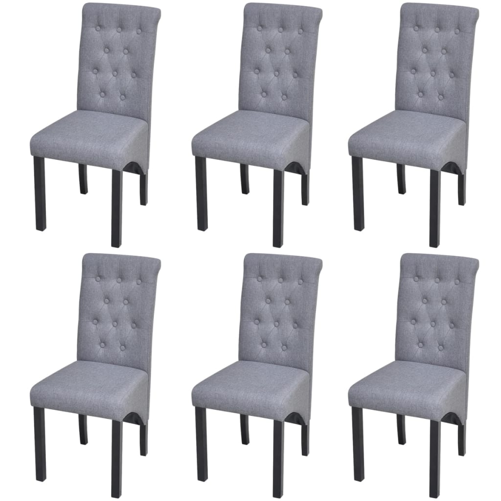 vidaXL Dining Chairs 2 pcs fabric light grey