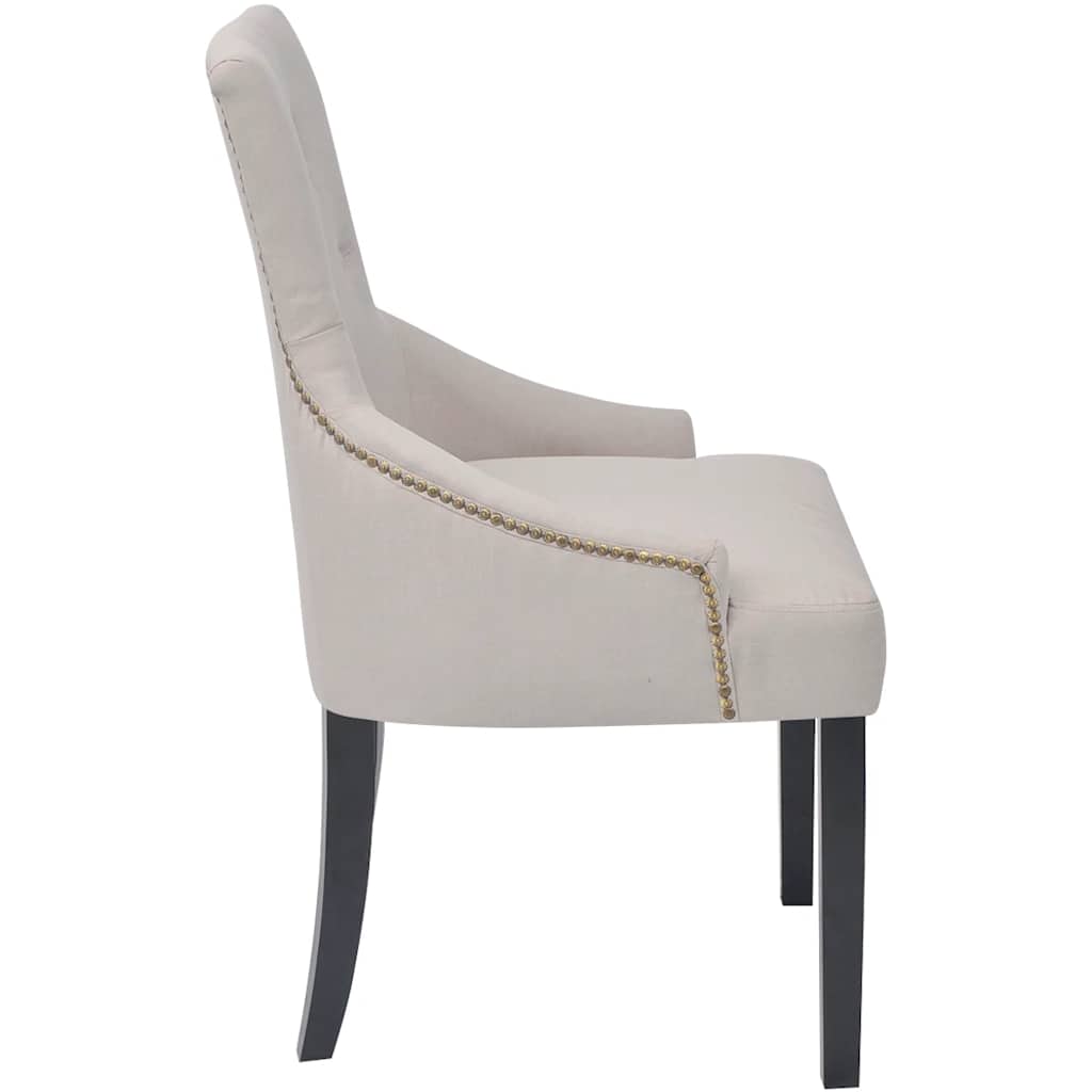 vidaXL Eetkamerstoelen 4 st stof crèmegrijs