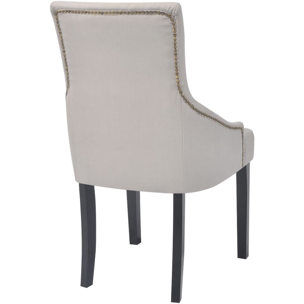 vidaXL Eetkamerstoelen 4 st stof crèmegrijs