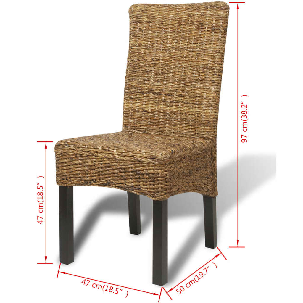 vidaXL Eetkamerstoelen 2 st abaca en massief mangohout