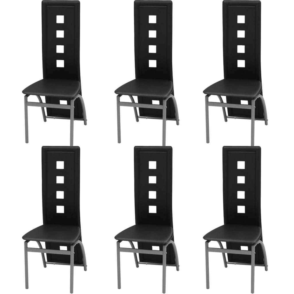 vidaXL Eetkamerstoelen 2 st kunstleer zwart