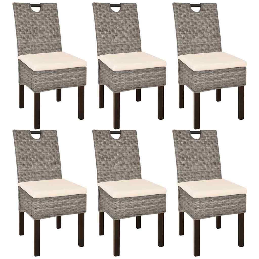 vidaXL Dining Chair Kubu 2 pcs Rattan Mango Wood