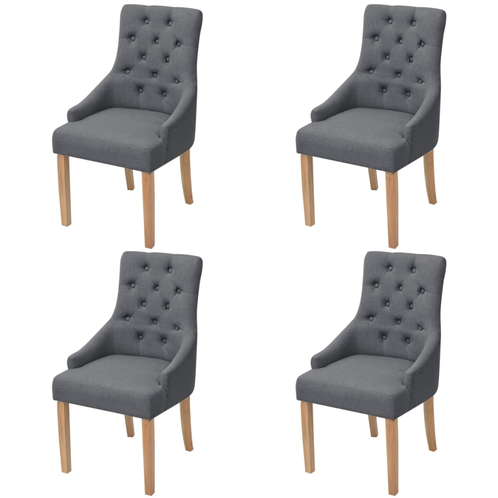 vidaXL Eetkamerstoelen 2 st stof lichtgrijs