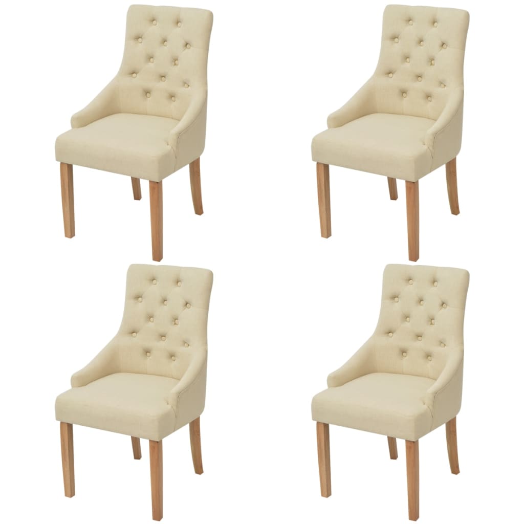 vidaXL Eetkamerstoelen 2 st stof lichtgrijs