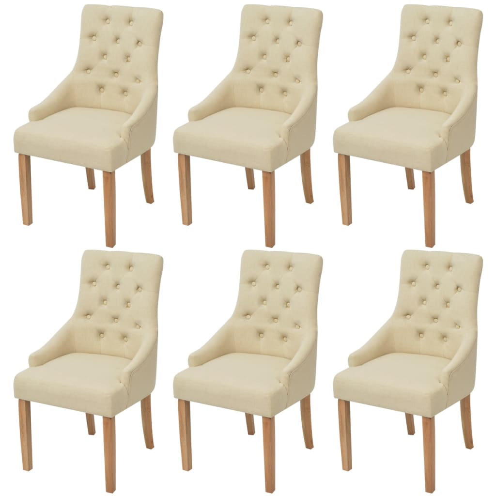 vidaXL Eetkamerstoelen 2 st stof lichtgrijs