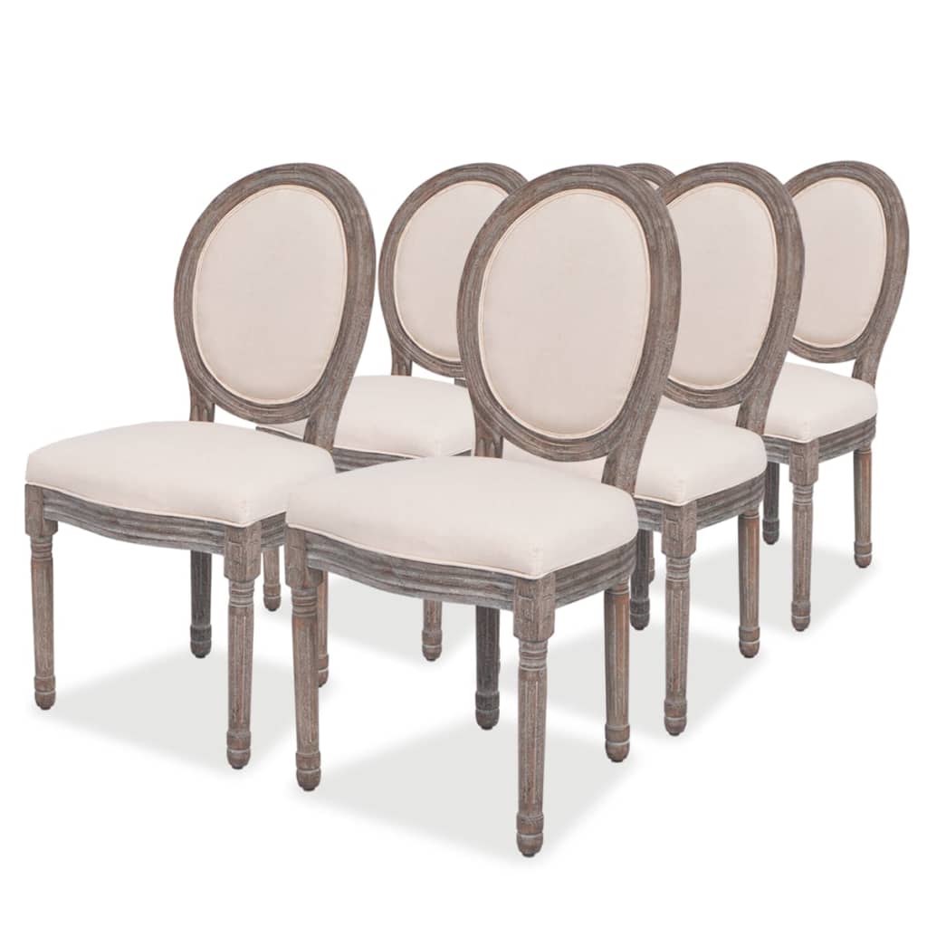 vidaXL Eetkamerstoelen 4 st stof crèmekleurig