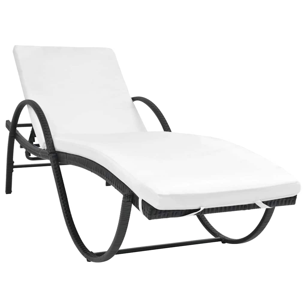 vidaXL Ligbedden 2 st met tafel poly rattan bruin