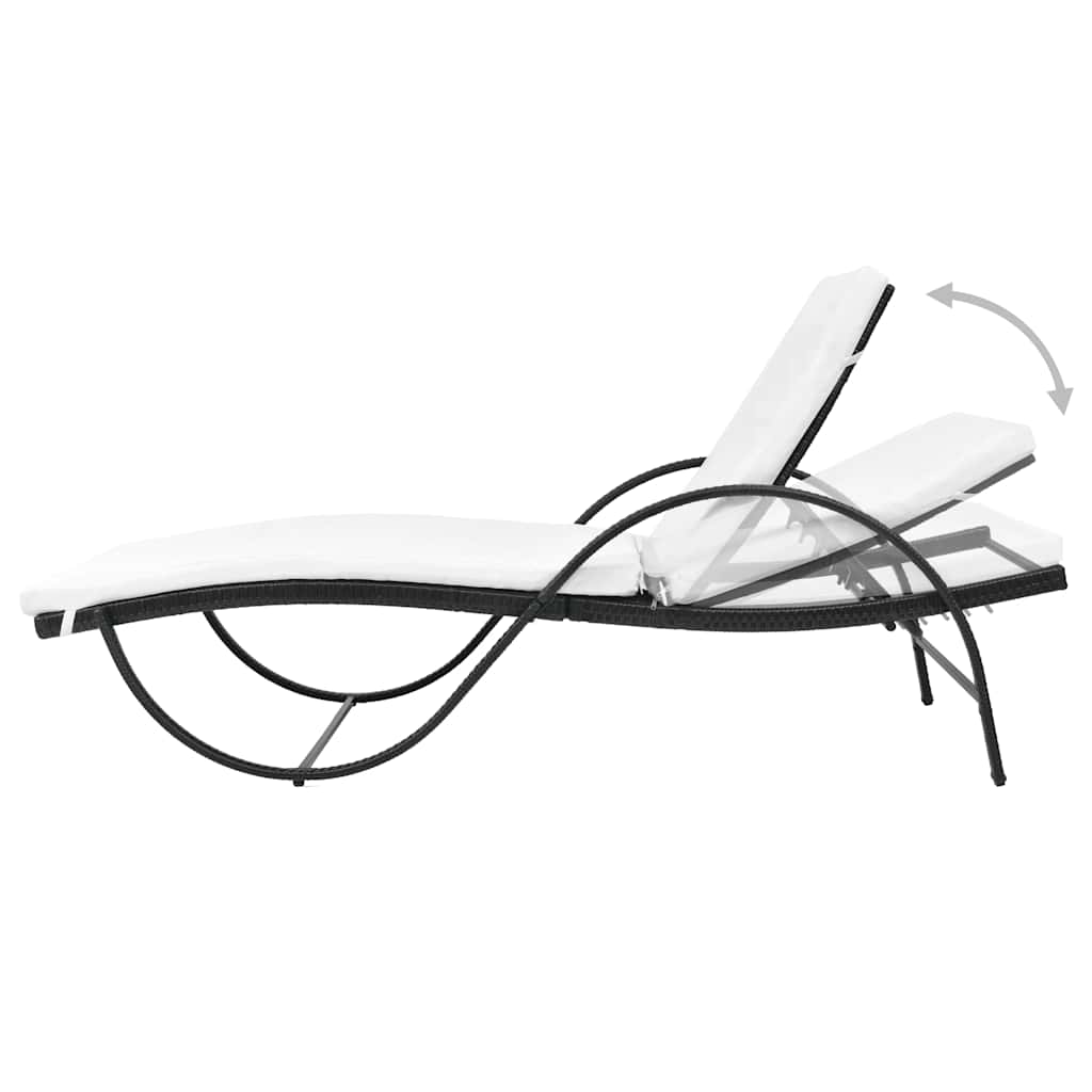 vidaXL Ligbedden 2 st met tafel poly rattan bruin