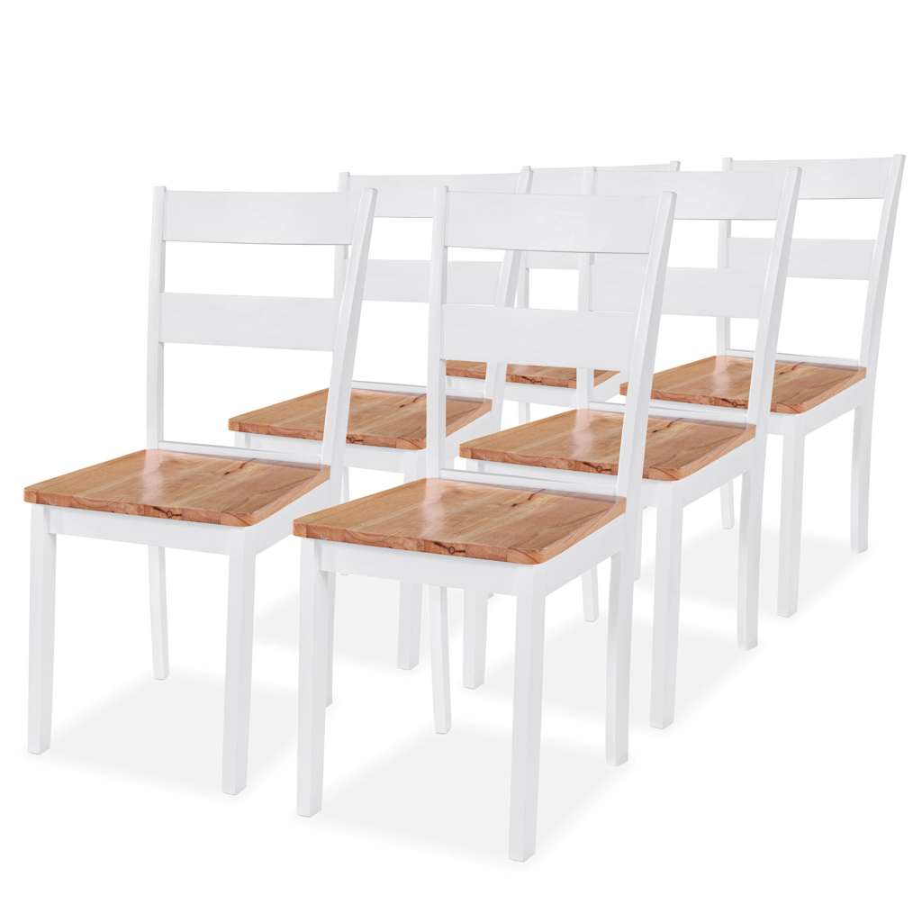 vidaXL Dining Chairs 4 pcs Solid Rubberwood White