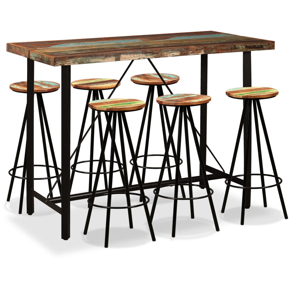 vidaXL Barset massief gerecycled hout 3-delig