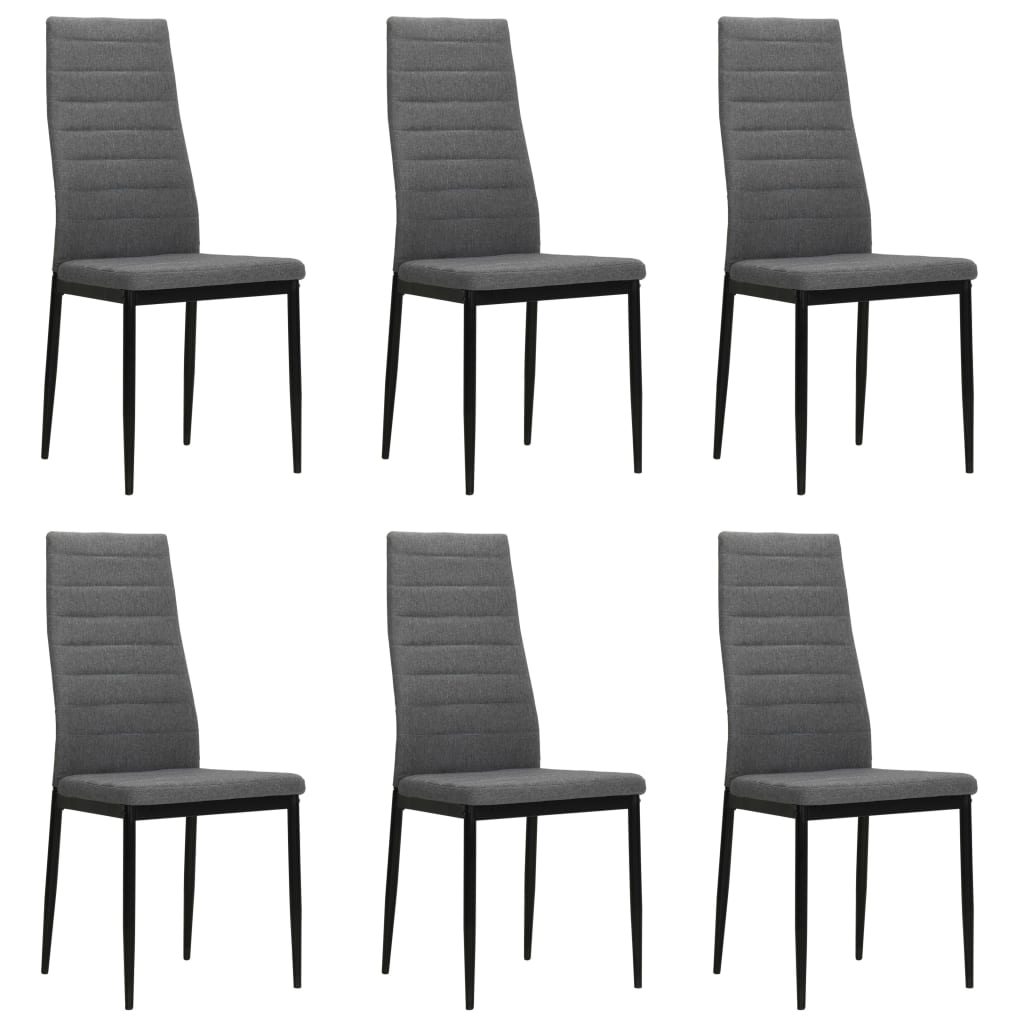 vidaXL Eetkamerstoelen 2 st stof donkergrijs