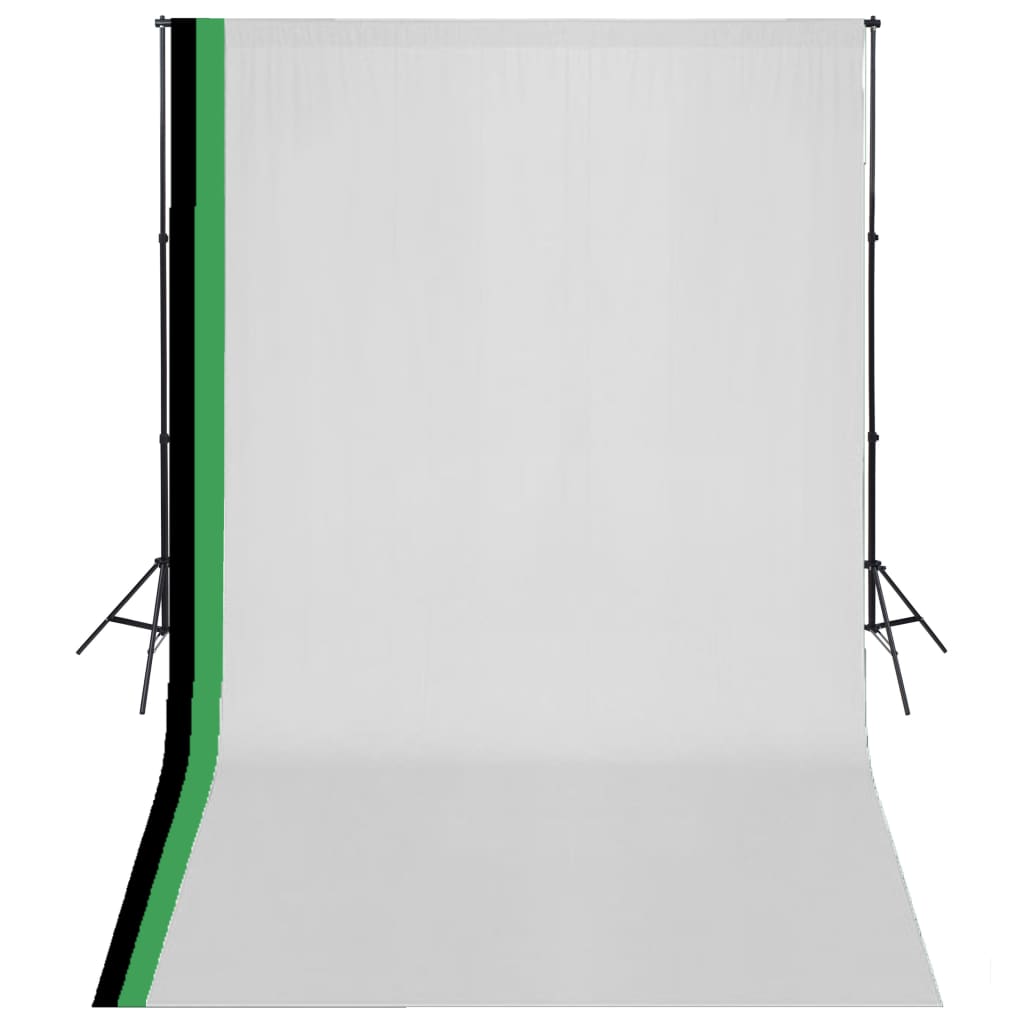 vidaXL Photo Studio Kit with 3 Cotton Backdrops and 3x3 m Frame
