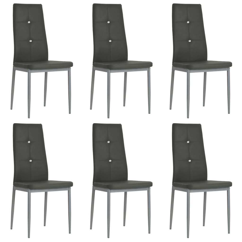 vidaXL Chaises de salle à manger 2 pcs similicuir gris