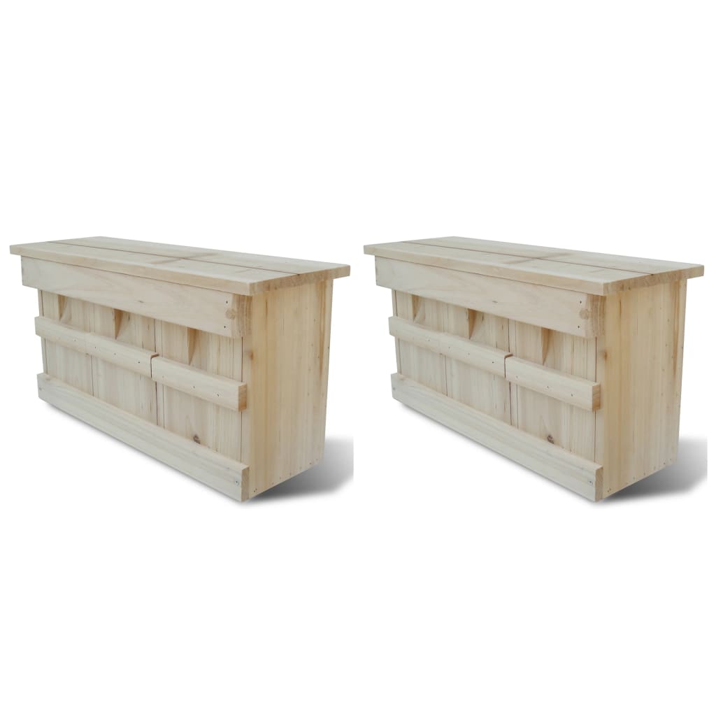 vidaXL Sparrow Houses 2 pcs 44x15.5x21.5 cm wood