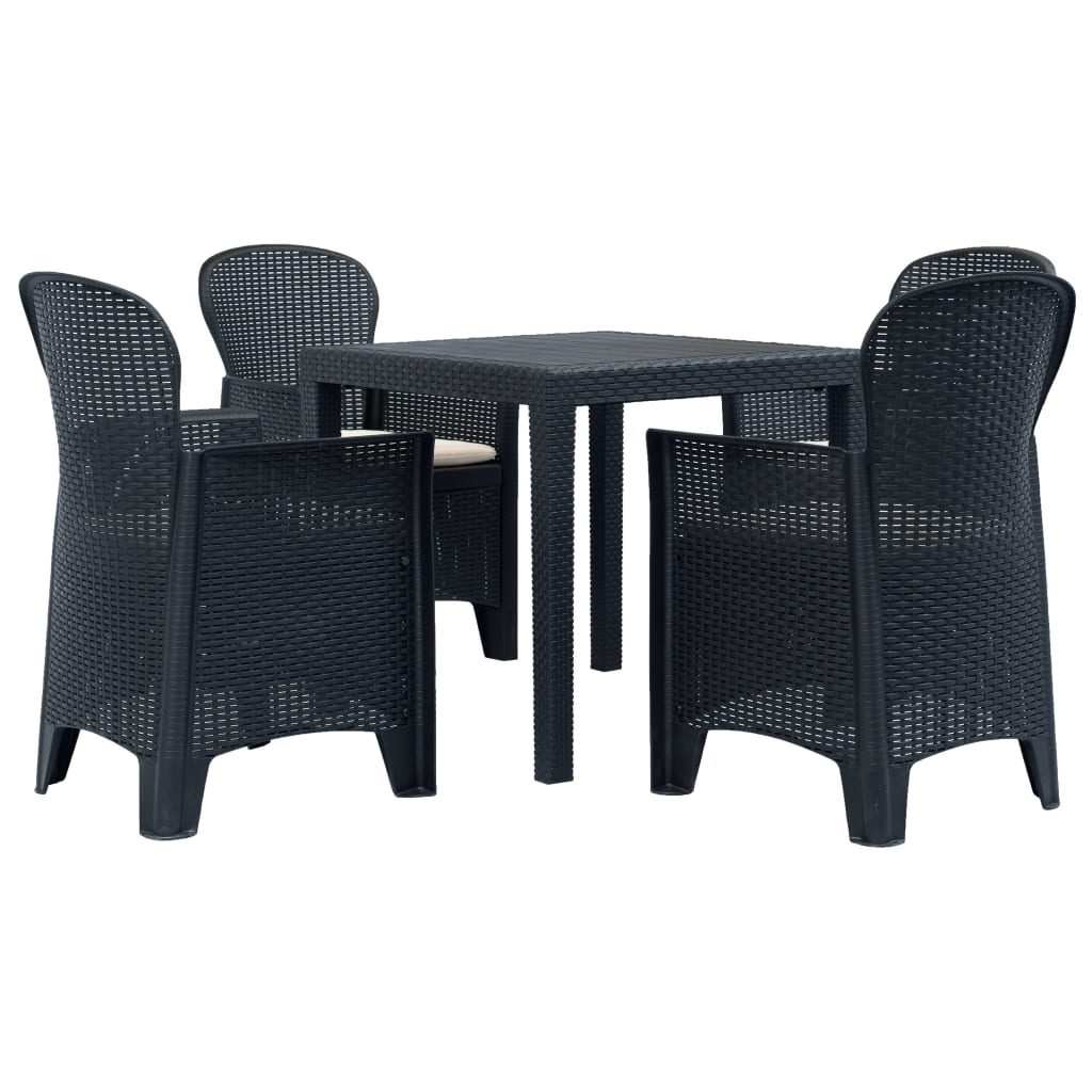 vidaXL 3-delige Bistroset rattan-look kunststof wit