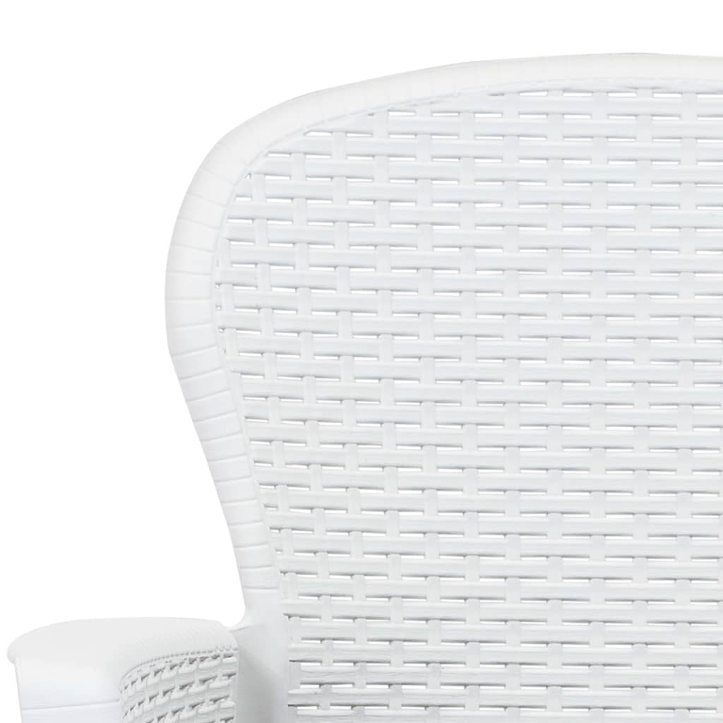 vidaXL 3-delige Bistroset rattan-look kunststof wit