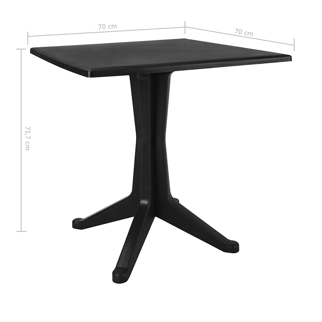 vidaXL 3-delige Bistroset kunststof rattan antracietkleurig
