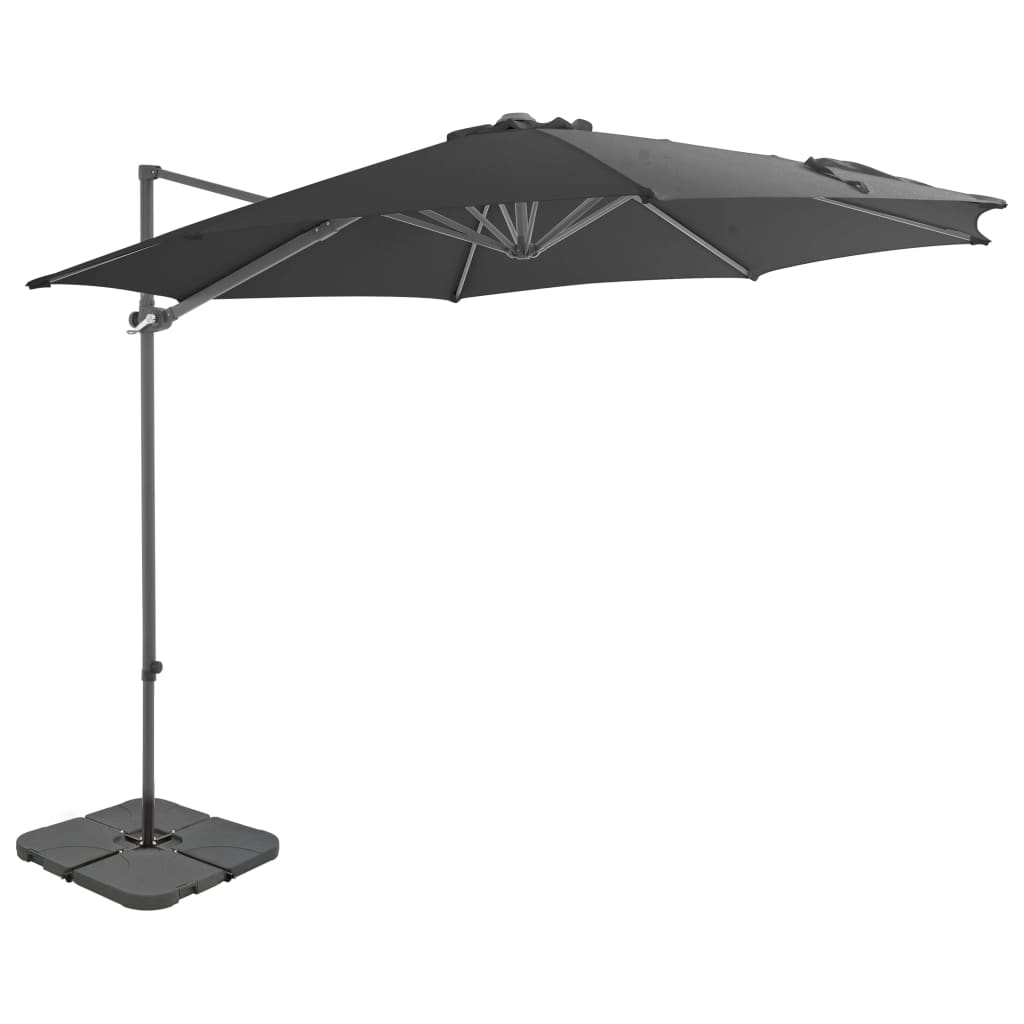 vidaXL Parasol met draagbare voet taupe