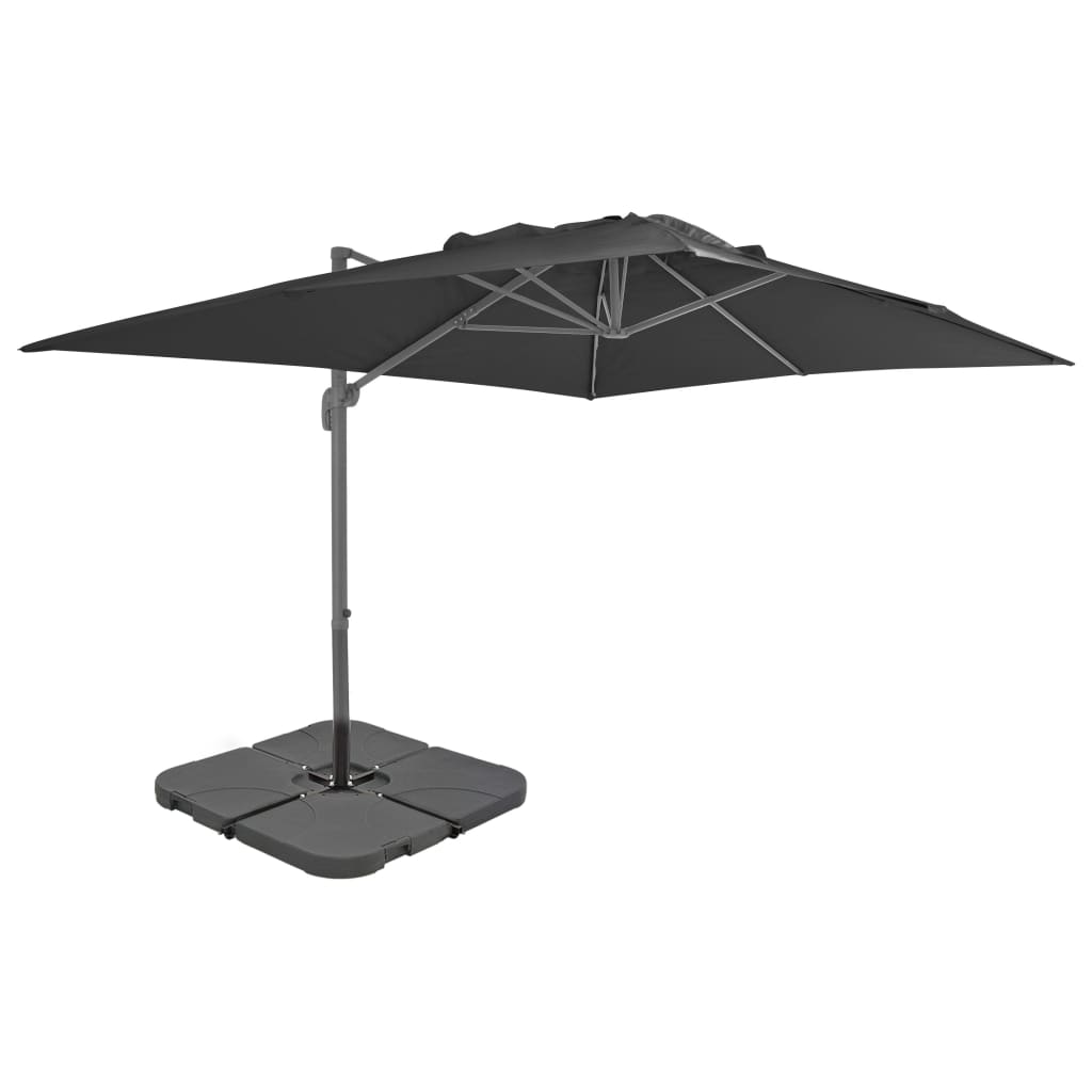 vidaXL Parasol met draagbare voet zandkleurig