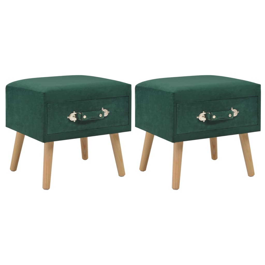 vidaXL Nachtkastje 40x35x40 cm fluweel groen