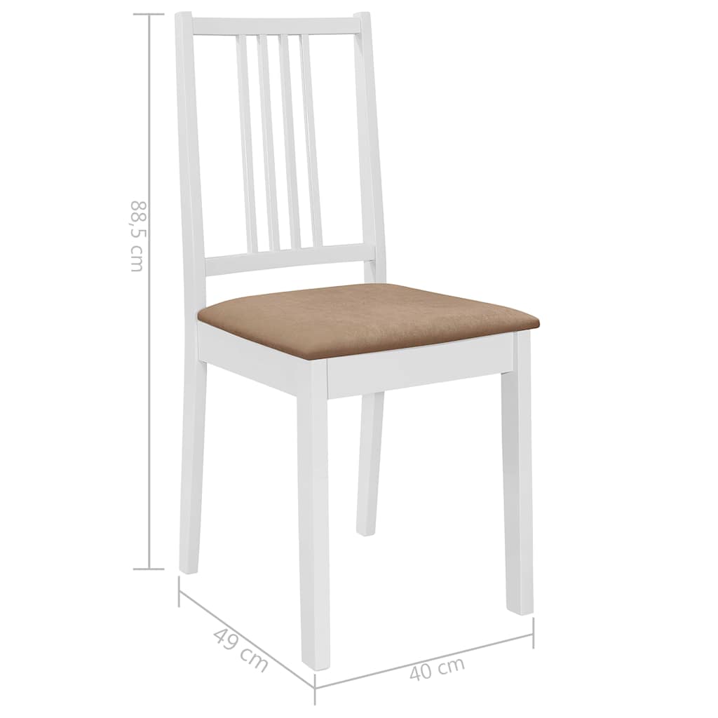 vidaXL 5-delige Eethoek MDF wit