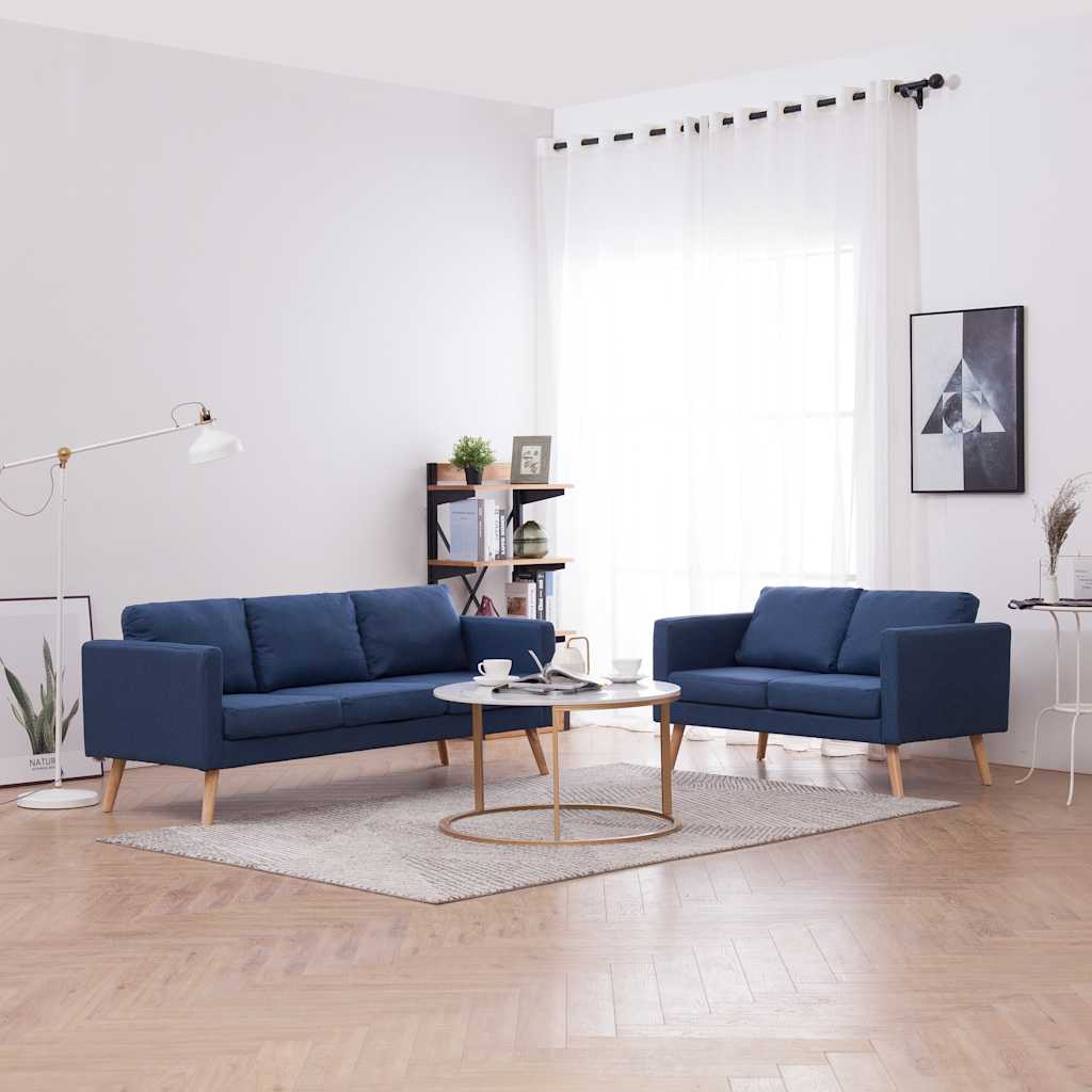 vidaXL Tweezitsbank stof lichtgrijs