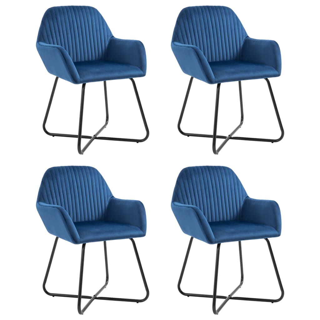 vidaXL Eetkamerstoelen 2 st fluweel bleu