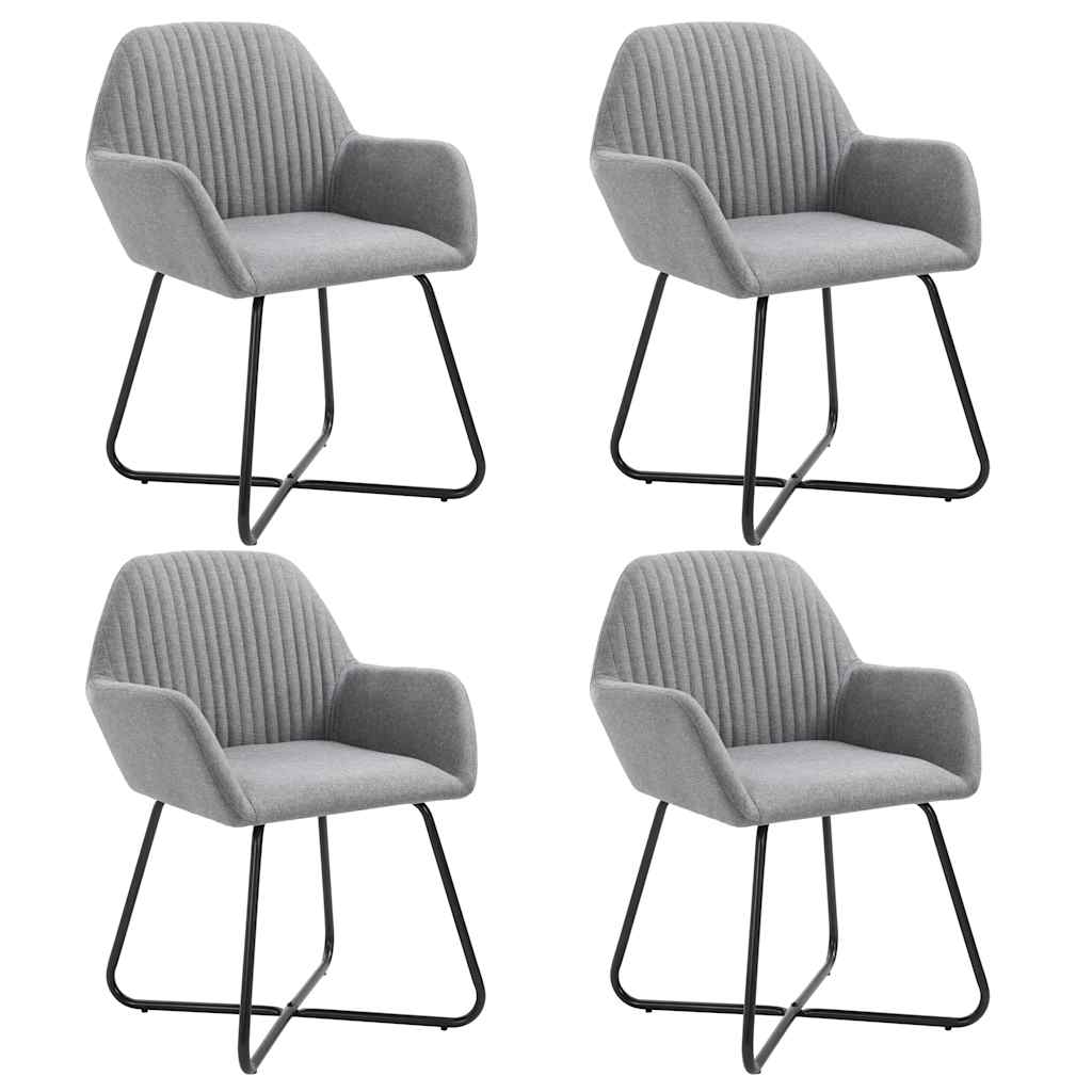 vidaXL Eetkamerstoelen 2 st stof lichtgrijs