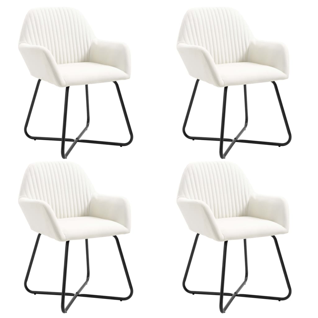 vidaXL Eetkamerstoelen 2 st stof lichtgrijs