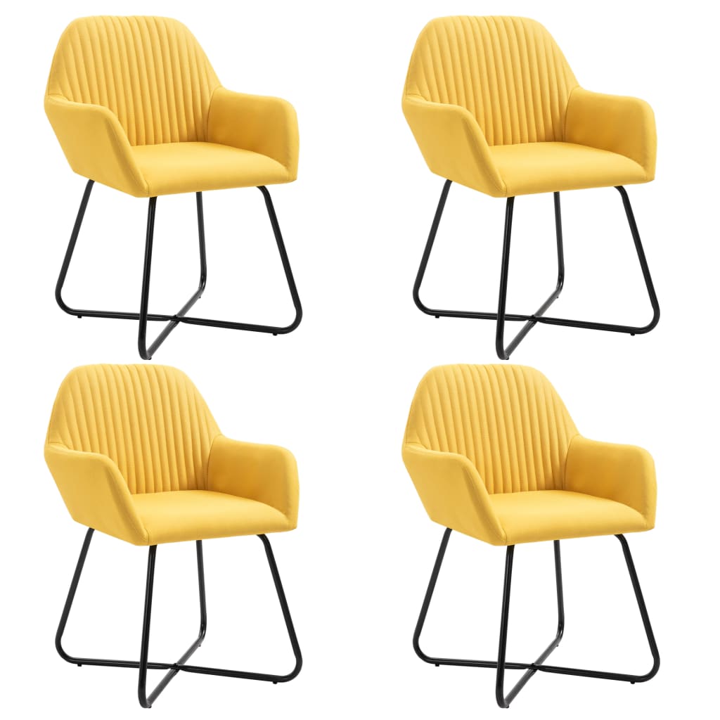 vidaXL Eetkamerstoelen 2 st stof lichtgrijs