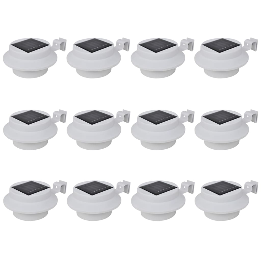 vidaXL Fence lights 12 pcs solar LED black