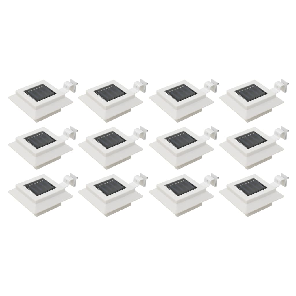vidaXL Solar Lights 12 pcs LED Square 12 cm Black