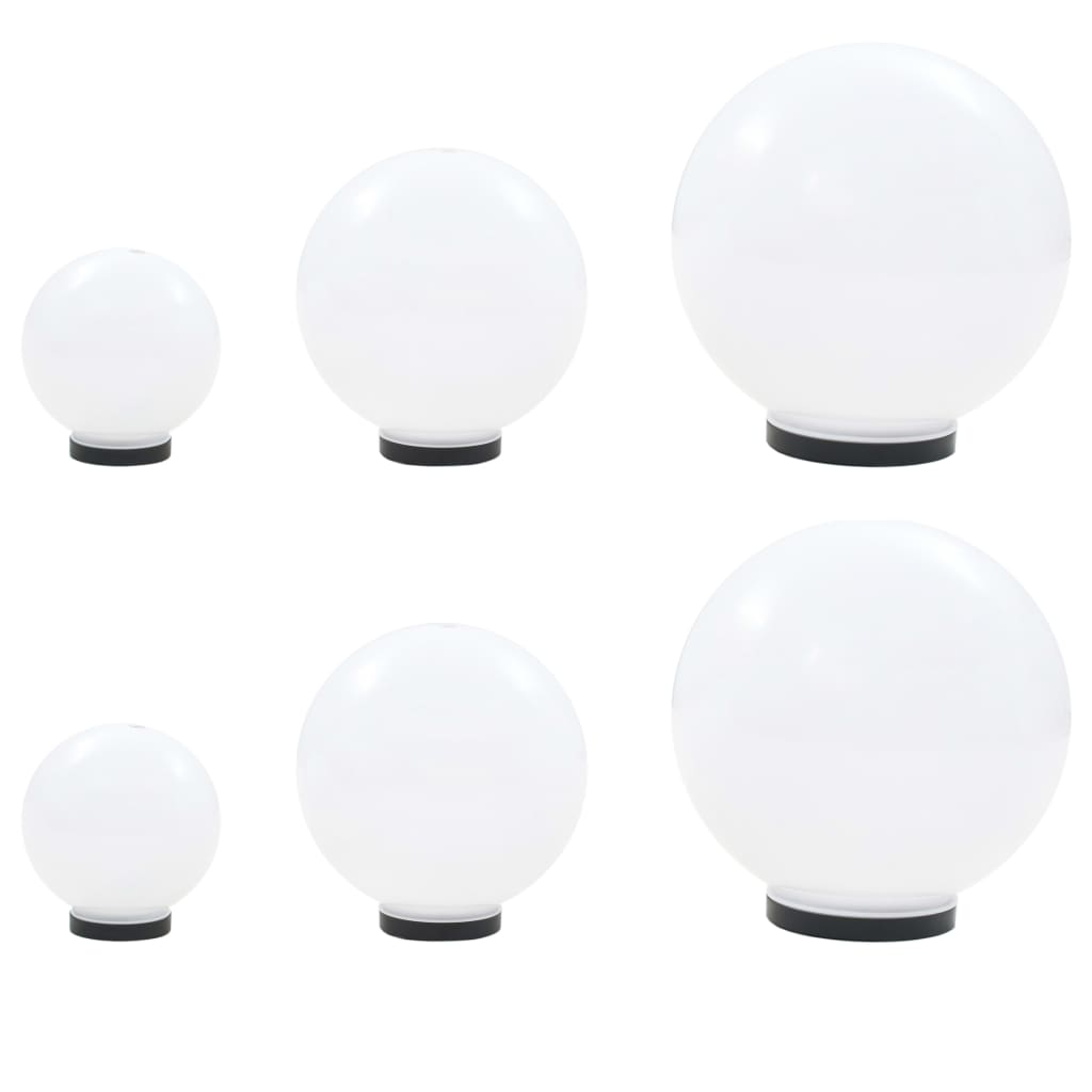 vidaXL 6-piece Round LED Ball Lamp Set 20/30/40 cm PMMA