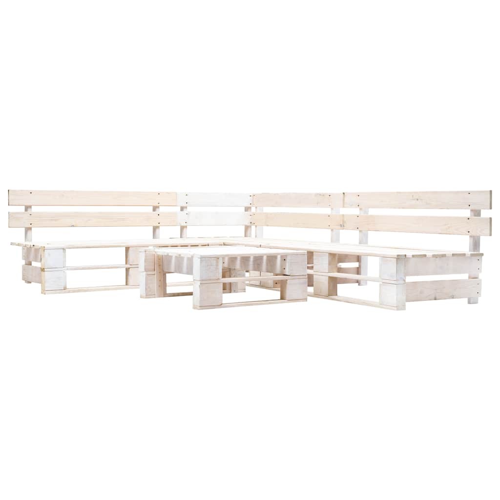 vidaXL 4-delige Loungeset pallet hout grijs