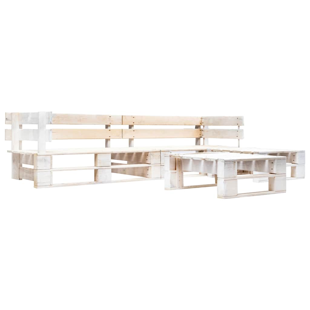 vidaXL 4-delige Loungeset pallet hout grijs