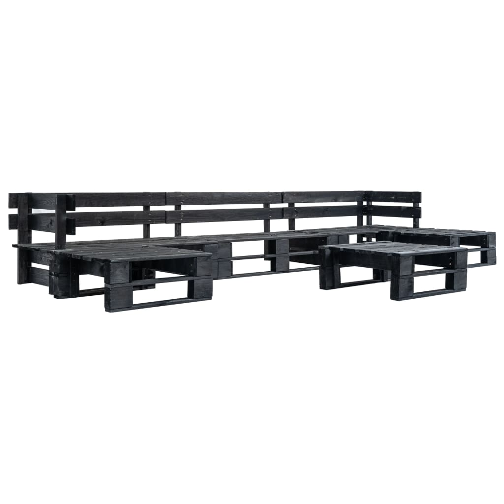 vidaXL 6-piece Pallet Wood Lounge Set Grey
