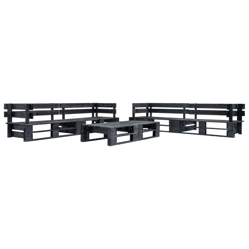 vidaXL 6-delige Loungeset pallet hout grijs