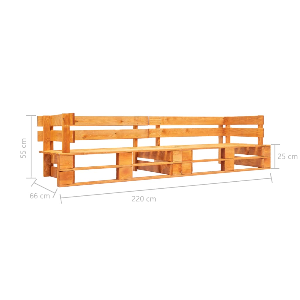 vidaXL Tuinbank 2-zits pallet hout grijs