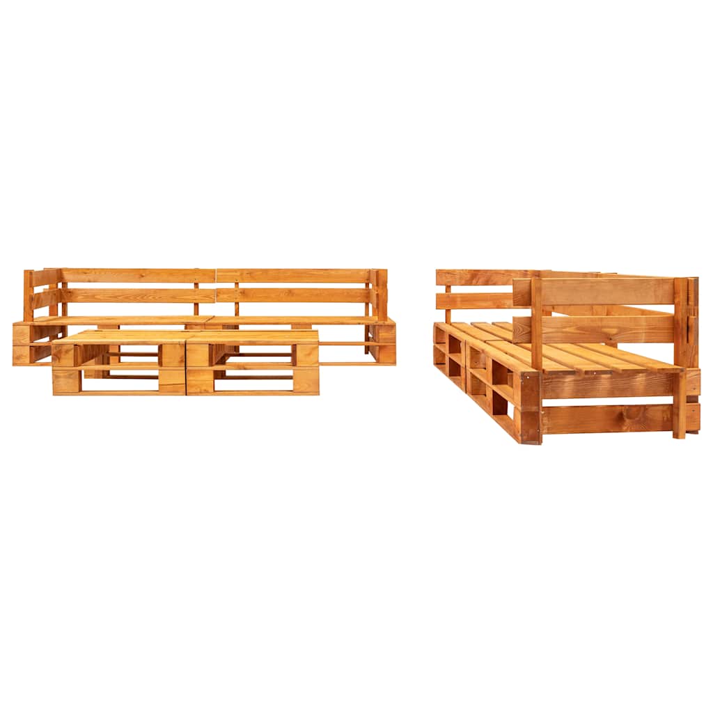 vidaXL 6-delige Loungeset pallet hout grijs