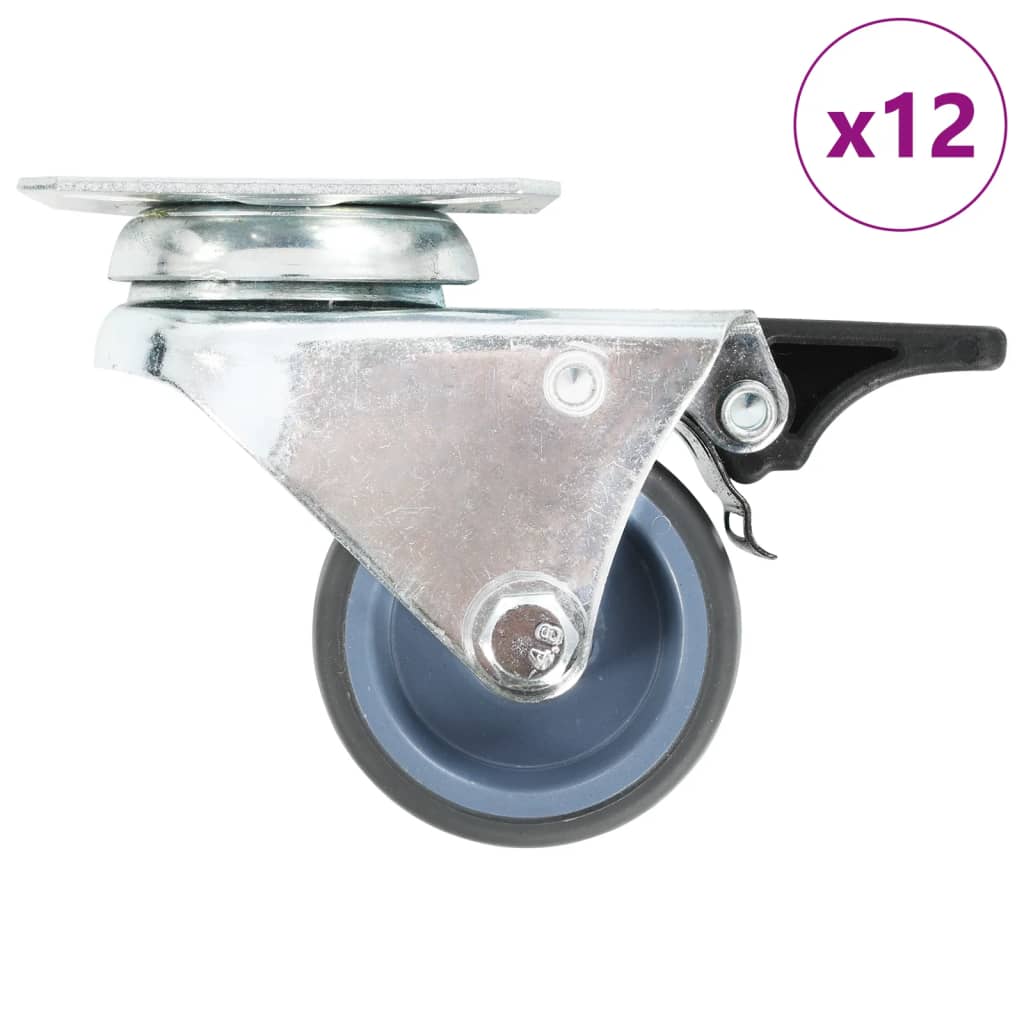 vidaXL Swivel Casters Double with Double Brakes 4 pcs 50 mm