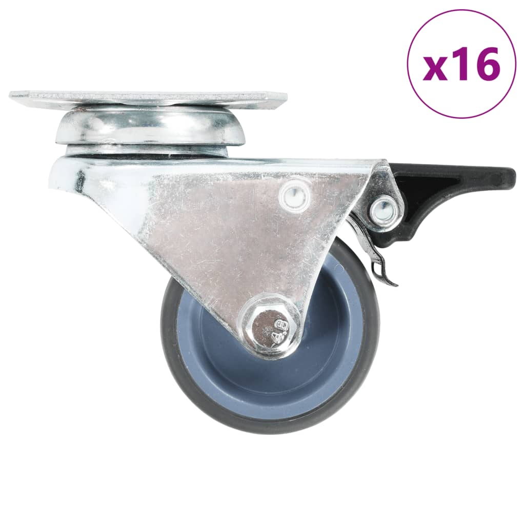 vidaXL Swivel Casters Double with Double Brakes 4 pcs 50 mm