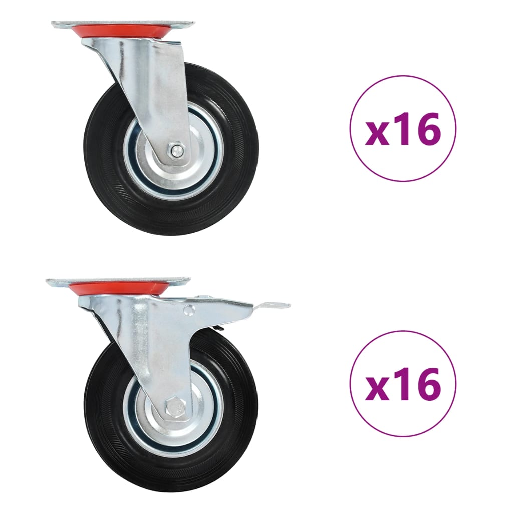 vidaXL Swivel Casters 4 pcs 125 mm
