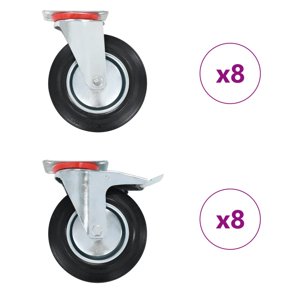 vidaXL Swivel Casters 4 pcs 200 mm